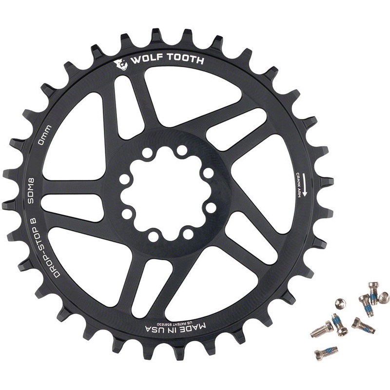Direct Mount Chainring - 36t SRAM Direct Mount Drop-Stop B For SRAM 8-Bolt Cranksets 0mm Offset BLK