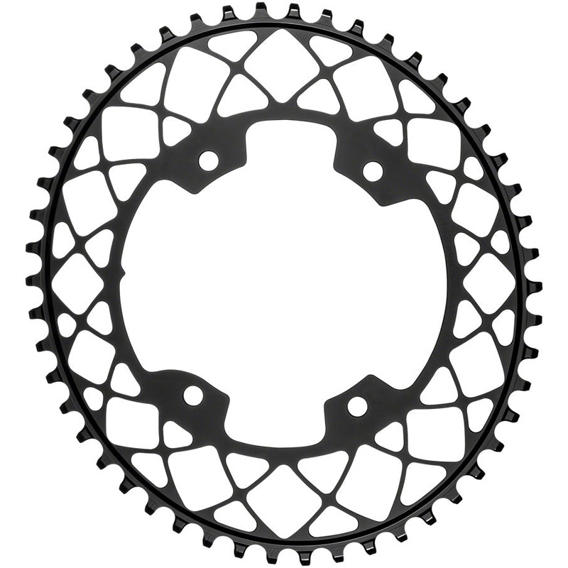 absoluteBLACK Oval 110 BCD Gravel Chainring - 48t 110 Shimano Asymmetric BCD 4-Bolt Narrow-Wide BLK