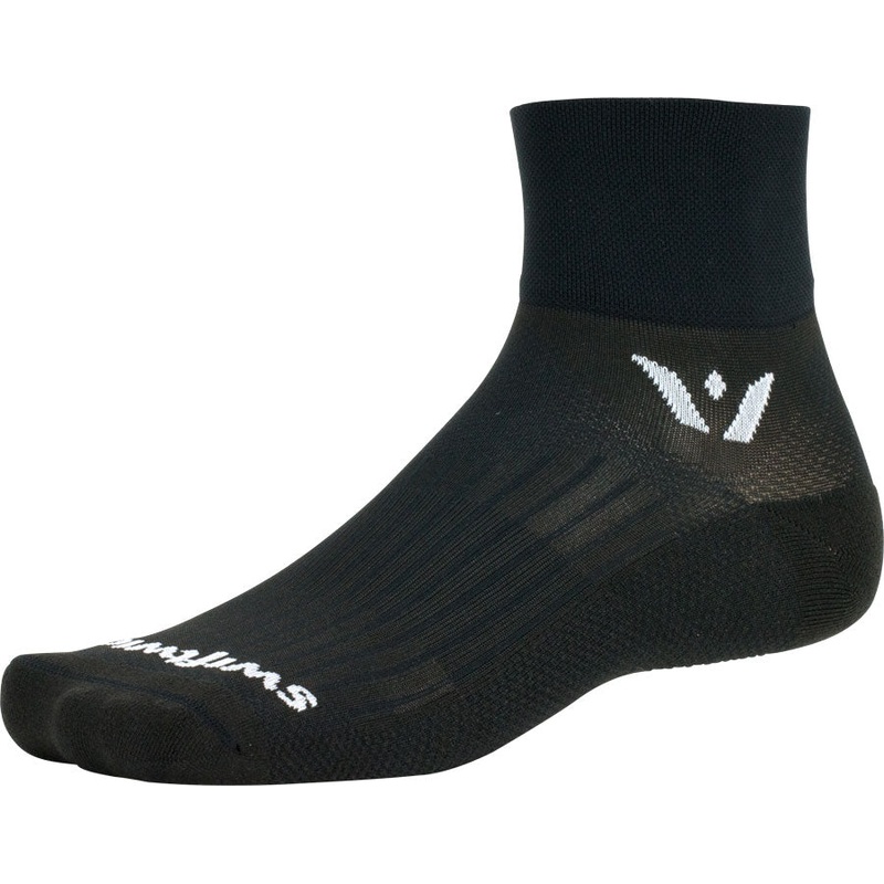 Swiftwick Aspire Quarter Crew Socks - 2" Black Small