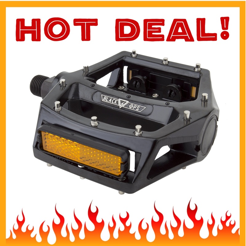 BlackOps Aluminum BMX Pro Size Platform Pedals - 9/16" - Black