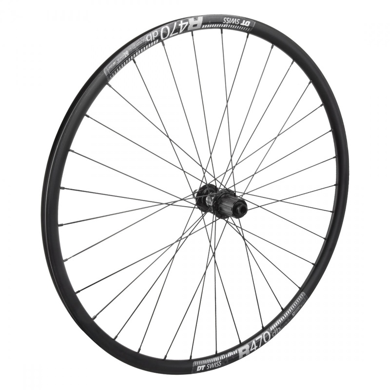 Wheel Rear  700c 622X20 Dt R470 Black Disc 32 Shimano R7070 8-11S Centerlock 12Mm 142Mm Dt2.0Bk **No 8-10 Speed Shim**