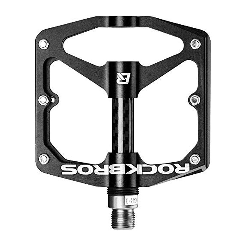 ROCKBROS Mountain MTB Bike Flat 9/16 Lightweight Carbon Fiber Sealed Bearing Pedals Black