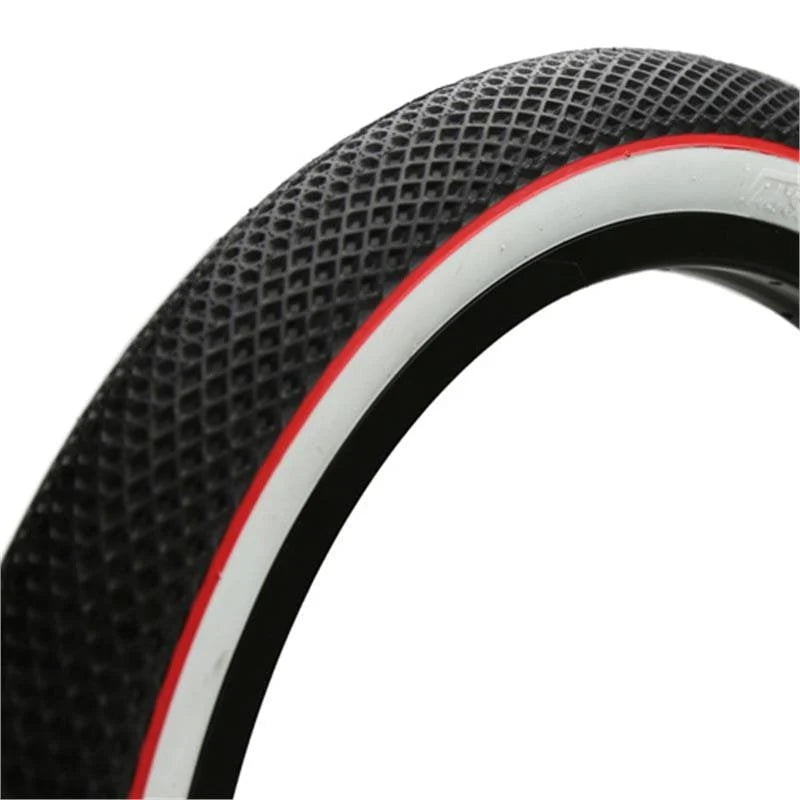 18x2.30 Cult Vans BMX Tire - Black w/ Red & White Sidewall