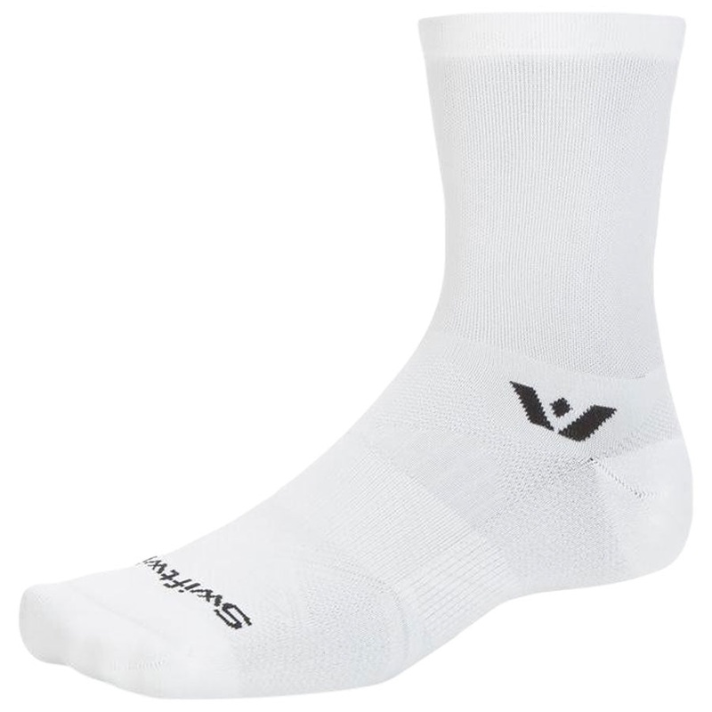 Swiftwick Aspire Mid-Crew Socks - Circuit White Medium