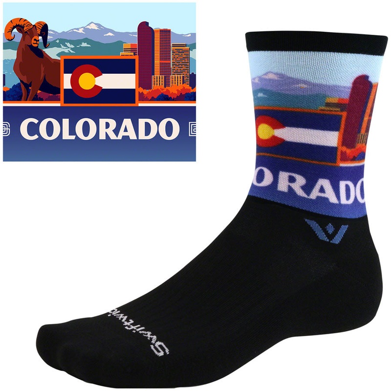 Swiftwick Vision Impression National Park Crew Socks - 6" Colorado Small