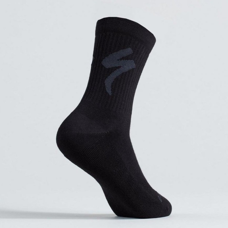 Cotton Tall Logo Socks Black Small