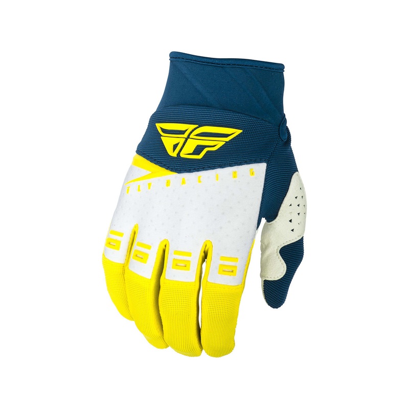 Fly Racing 2019 F-16 BMX Race Gloves-Yellow/White/Navy Youth XXX-Small