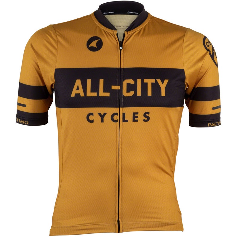 All-City Classic Logowear Men's Jersey - Mustard Brown, Black, Large