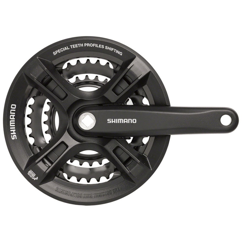 Altus FC-M311 Crankset - 175mm 7/8-Speed 48/38/28t Riveted Square Taper JIS Spindle Interface BLK