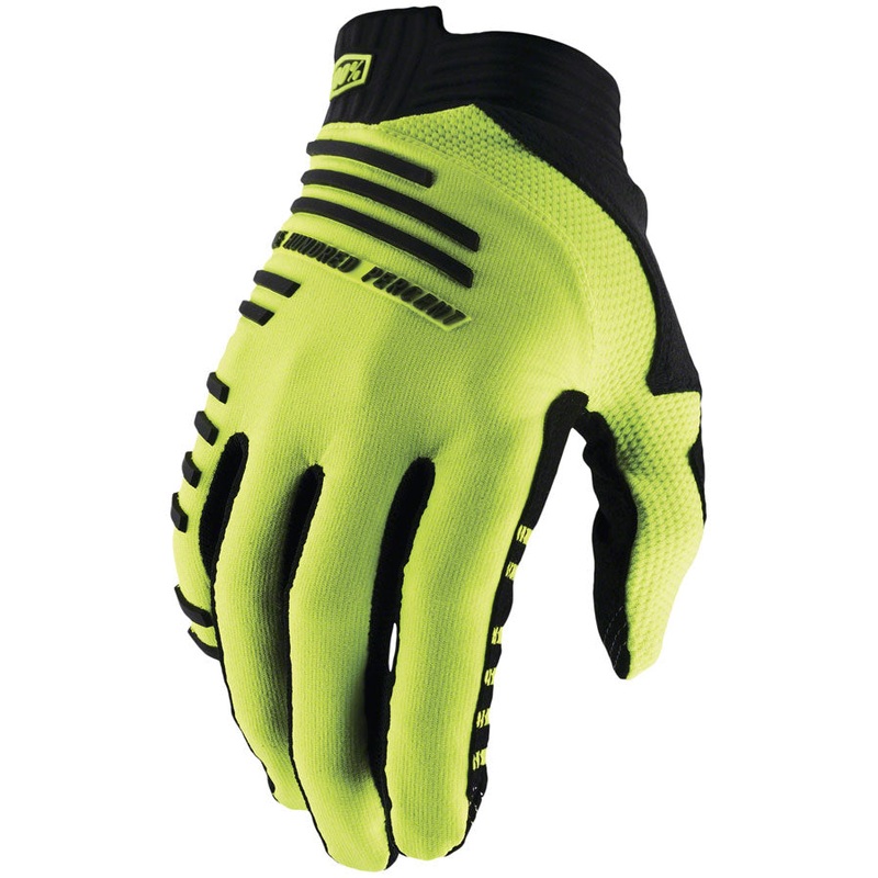 100% R-Core Gloves - Yellow Full Finger Mens Large