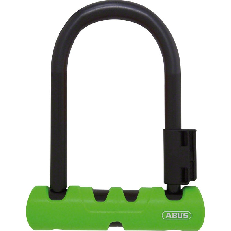 Abus Ultra 410 U-Lock - 3.9 x 5.5", Keyed, Black/Green, Includes bracket