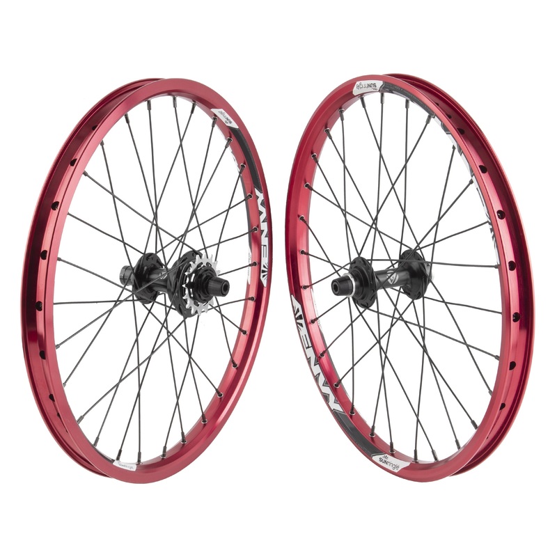 20" Sun Envy w/ BlackOps MX3200 Sealed Cassette - BMX Wheelset - Pair - Red