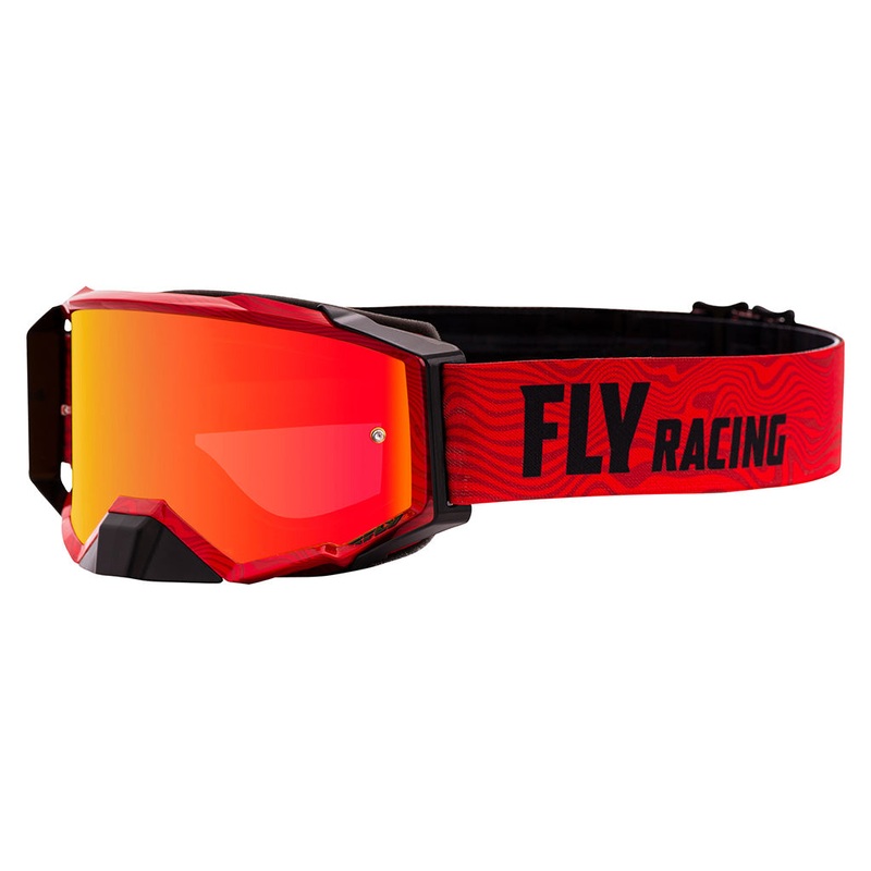 Fly Racing 2022 Zone Pro Goggles-Red/Black W/Red Mirror/Amber Lens Adult