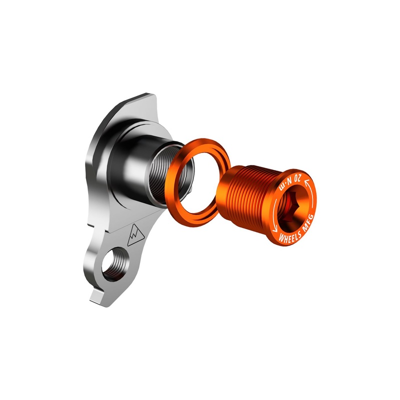 Wheels Manufacturing Universal Derailleur Hanger - 404-3 For Frames designed to accept SRAM UDH BLK/Orange