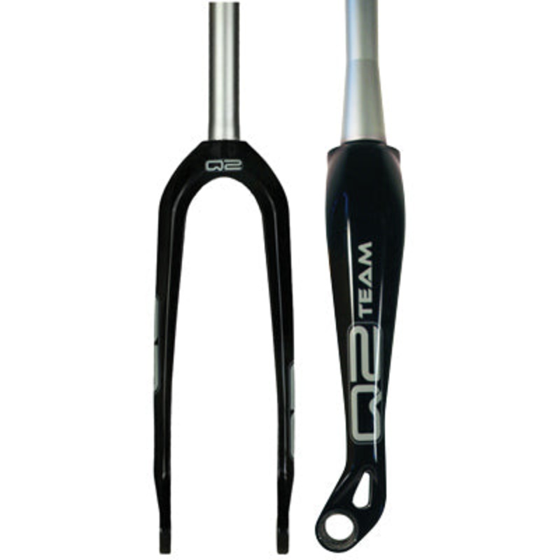 Q2 Bmx Fork,Crbn,Pro 20'' Tapered W/Threaded Cap Carbon Bmx Race Fork  Forks  20'' 20'' Black
