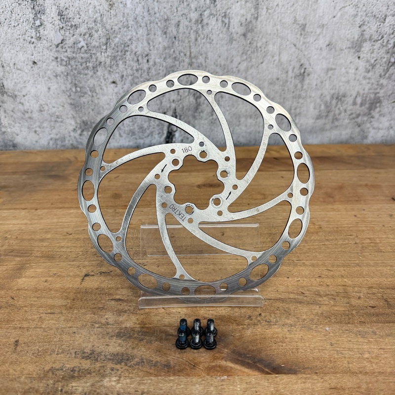 Tektro 180mm Single Stainless Steel 6-Bolt Bike Disc Brake Rotor w/Bolts 144g