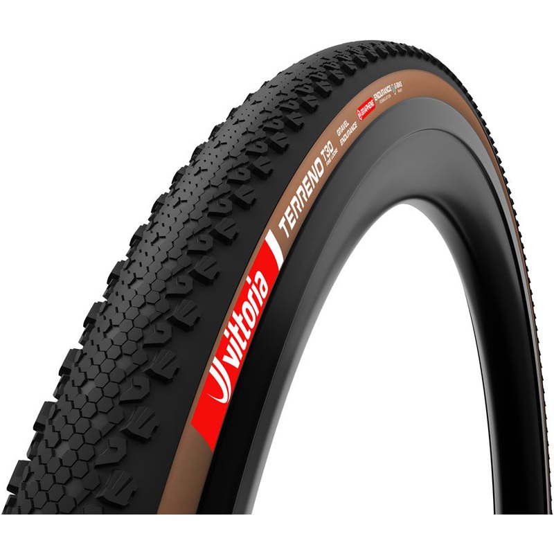 Vittoria Terreno T30 Fine Loose Tire - 700 x 45 Tubeless Folding BLK/Brown Gravel Endurance Graphene G2.0
