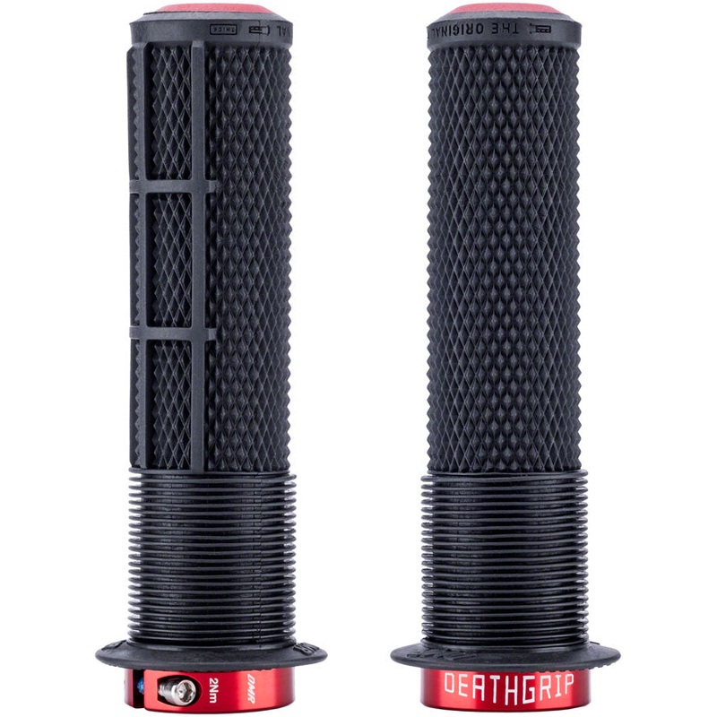 DeathGrip 2 Race Edition Grips - Thick Lock-On Black Flanged