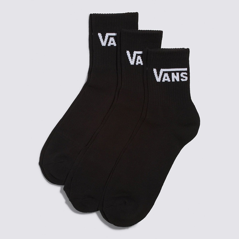 Vans Classic Half Crew Socks-3-Pack-Black 6.5-9